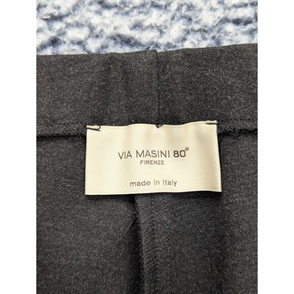 Via Masini 80 High Rise Pull On Pants Size 40 Knit Crop Tapered Stretch Gray - Picture 10 of 12